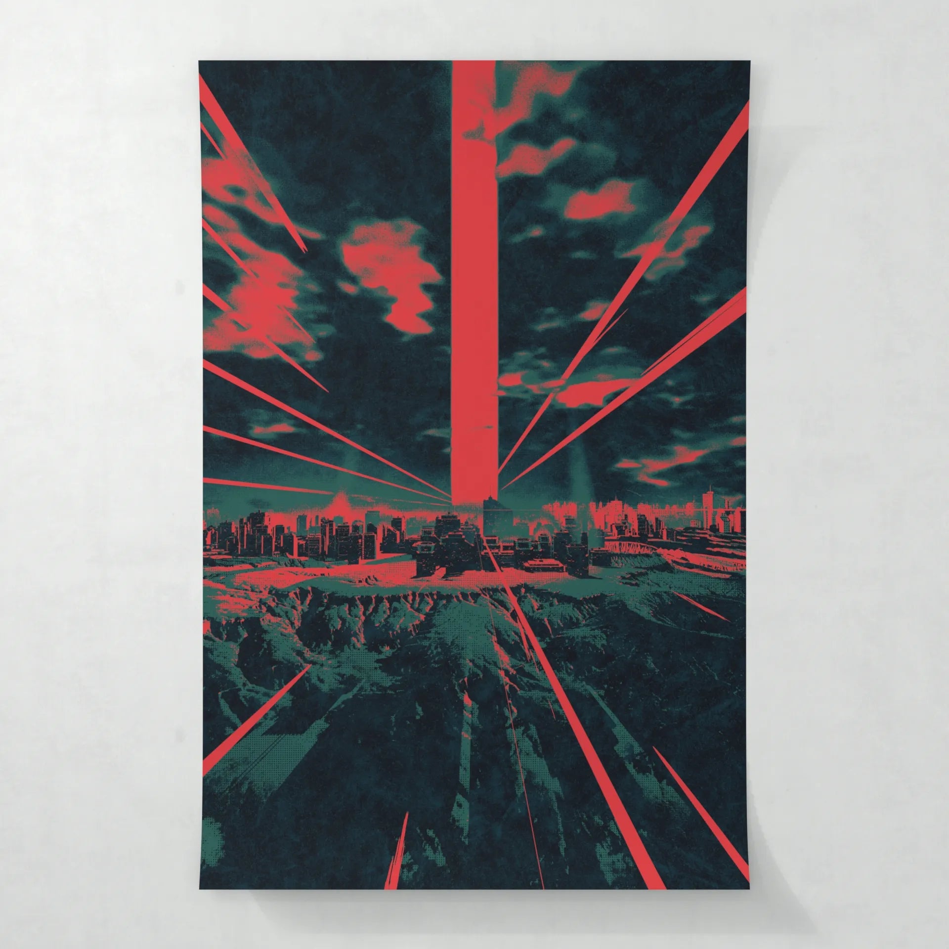 City Laser Beam - Poster - Matte