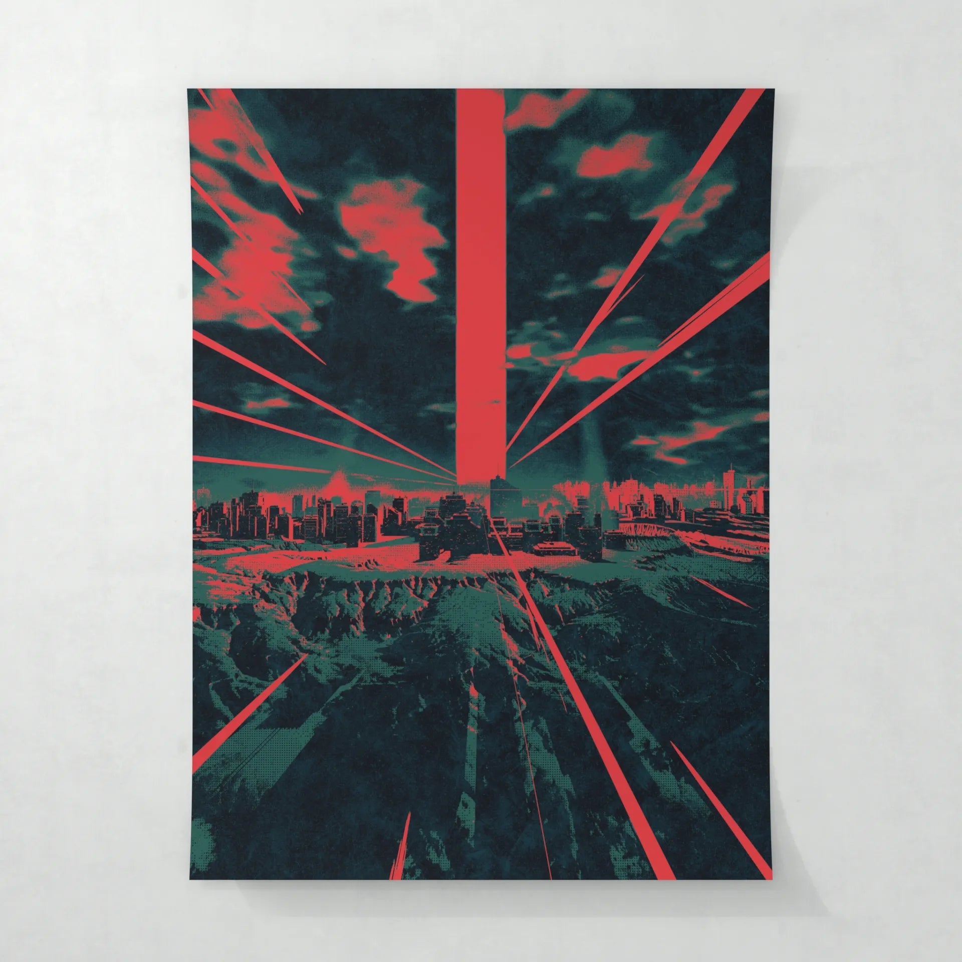 City Laser Beam - Poster - Matte