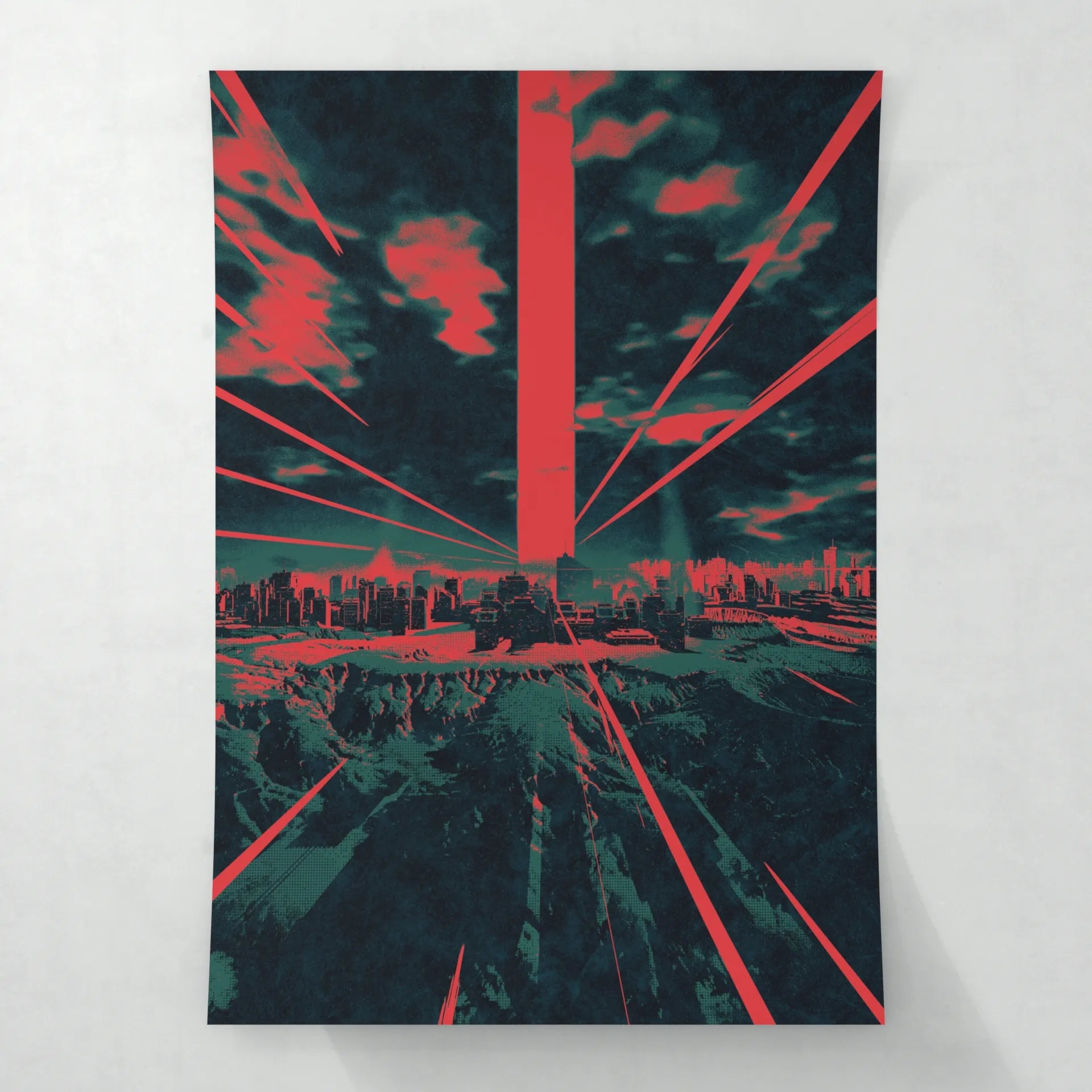 City Laser Beam - Poster - Matte