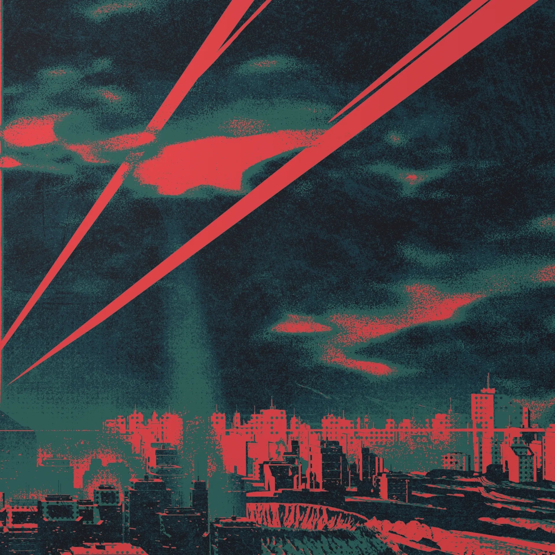 City Laser Beam - Poster - Matte