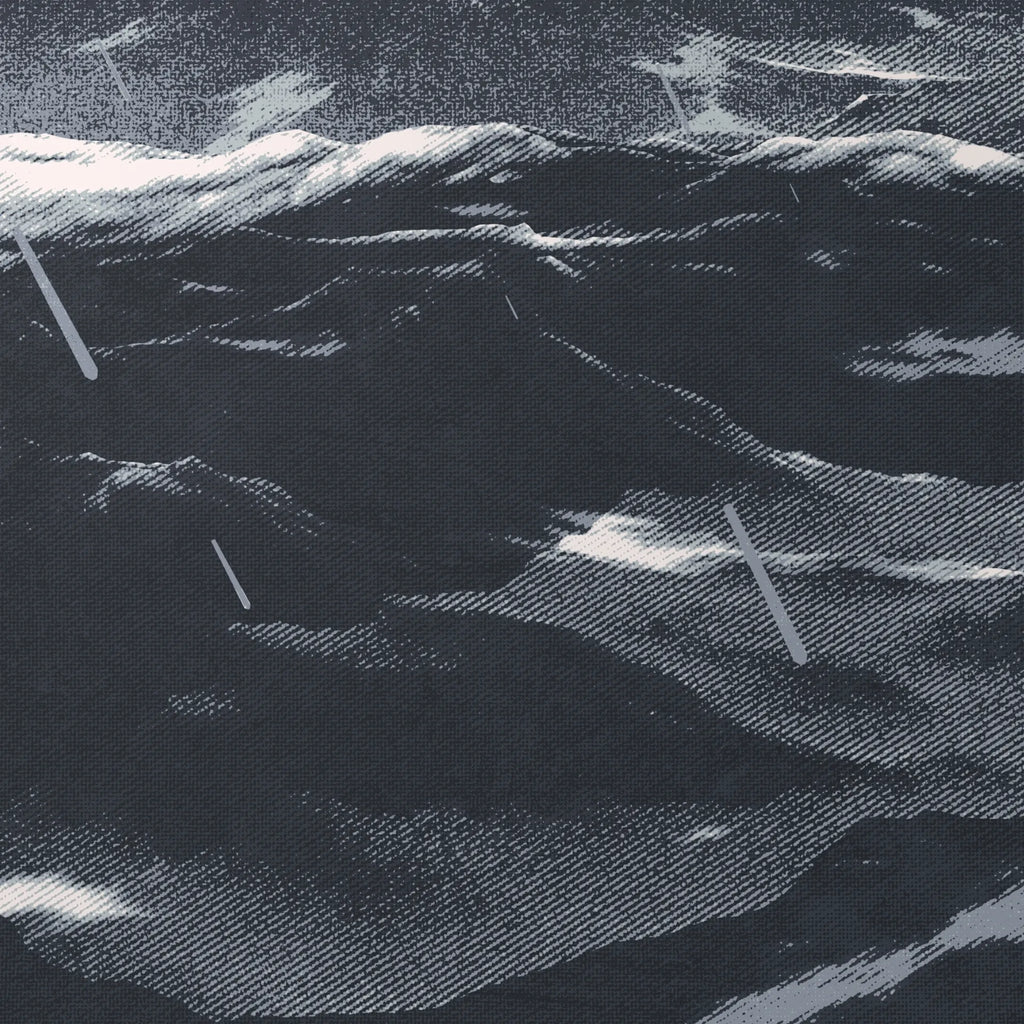 Wave Mck Dark Waves Poster - 8K Illustration of Melancholic Ocean & Storm ...